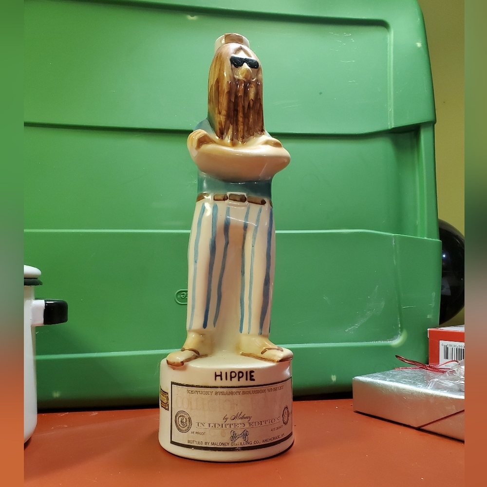 Vintage Hippie Whiskey Decanter Maloney Distilling